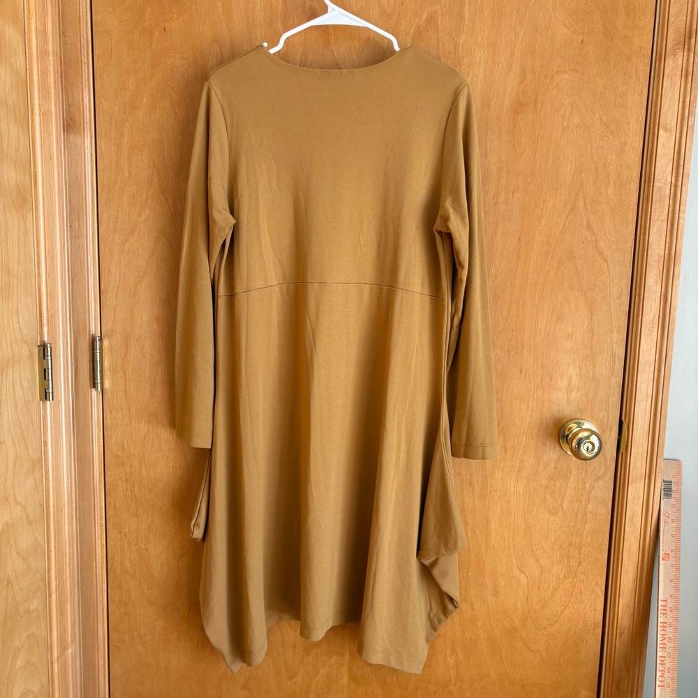 Bryn Walker Tunic Top Womens Medium Mustard Yellow Long Sleeve Sharkbite Hem - Picture 5 of 9